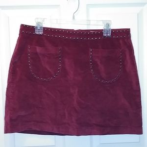2/$20😸suede burgundy mini skirt